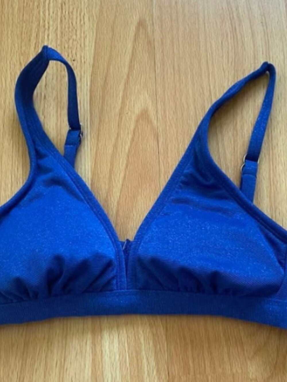 Stitched Trim Triangle Bikini Top Blue Xhilaration